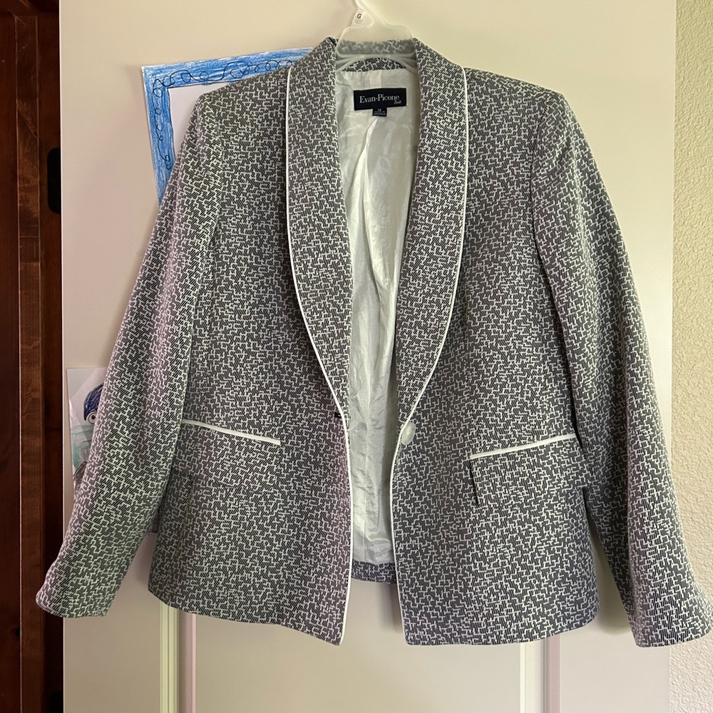 Boss lady attire/// Evan Picone patterned Blazer Suit Jacket 12